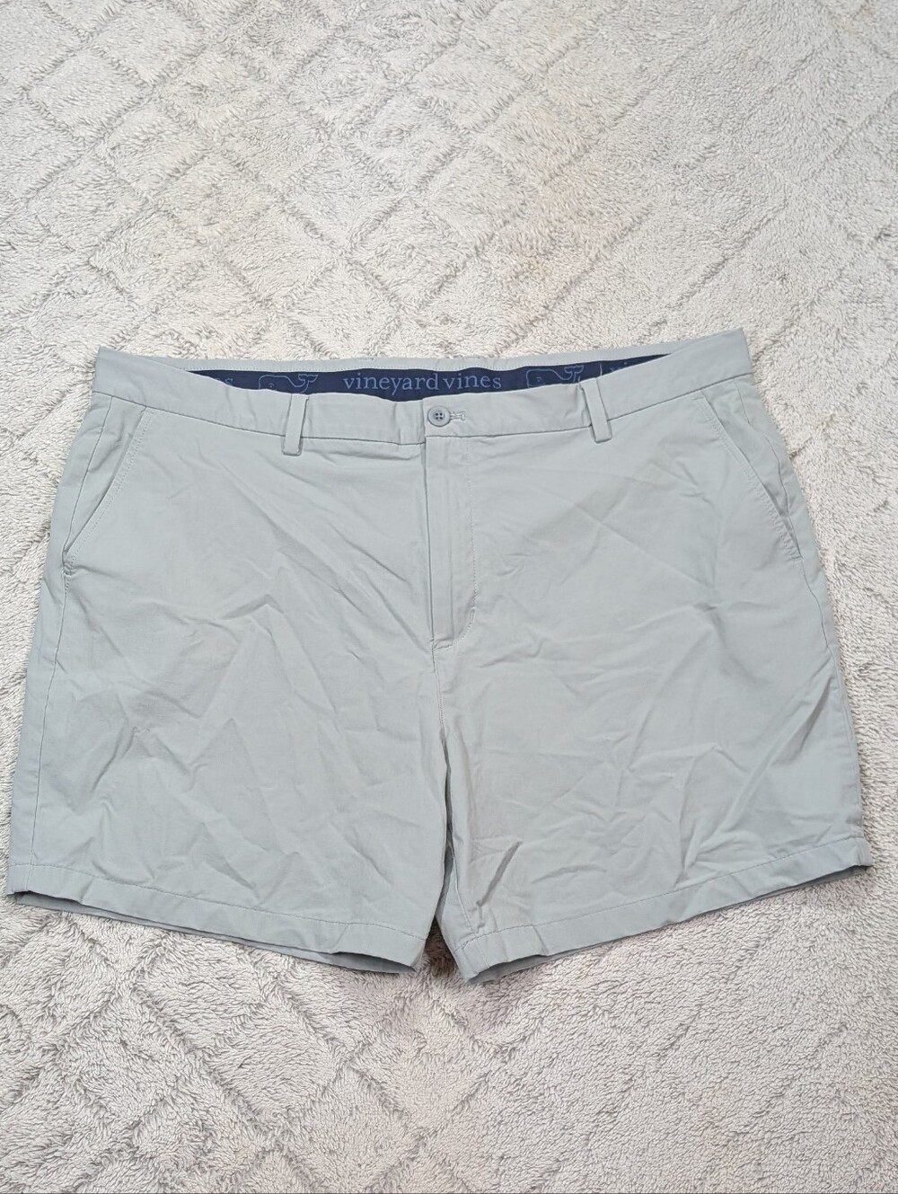 Vineyard Vines Shorts Mens 42 Gray Light Performance Breaker Cotton Stretch Golf